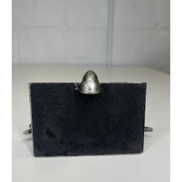 Pewter Metal Christmas Tree‎ Fireplace Mantle Shelf Stocking Holder Hanger - Picture 4 of 6